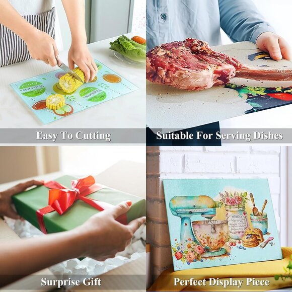 Sunflowers & Scottish Terrier Dog Kitchen Textured Tempered Glass Cutting Board - Picture 2 of 3